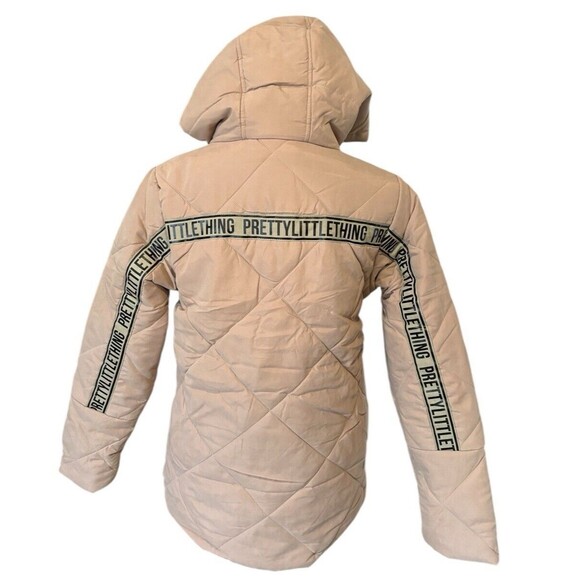 PrettyLittleThing Stone Peach Skin Diamond Quilted Jacket Women's Size 0 US New! - Picture 7 of 14